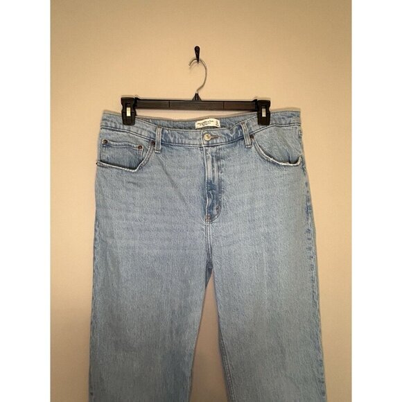Abercrombie & Fitch 90s Relaxed High Rise Jeans Women's Size 16 Wide Leg Denim - Picture 3 of 8